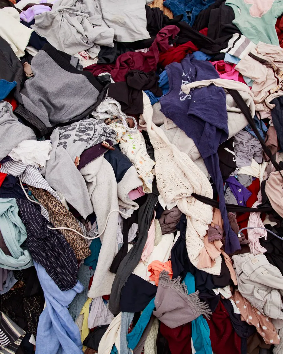 A pile of discarded clothes