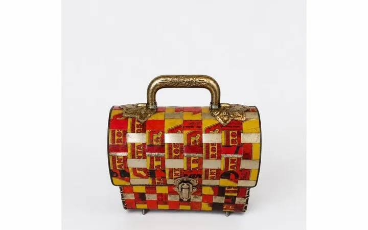 A bag woven from packaging